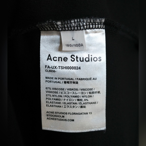 Acne Studios Ferris Face Black Shirt - L - Picture 6 of 6
